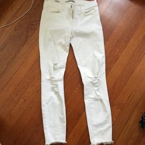 Jbrand distressed skinny ankle jeans